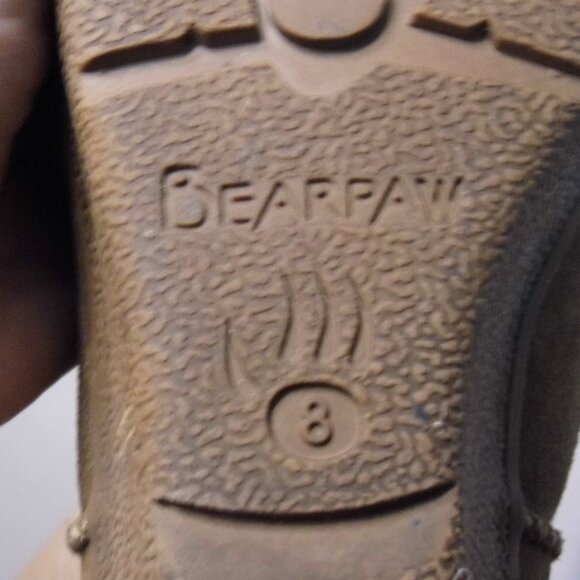 BEARPAW Highland Knee High Chestnut Suede/Sheepskin Wedge Boots Womens Size 8 - Picture 9 of 9